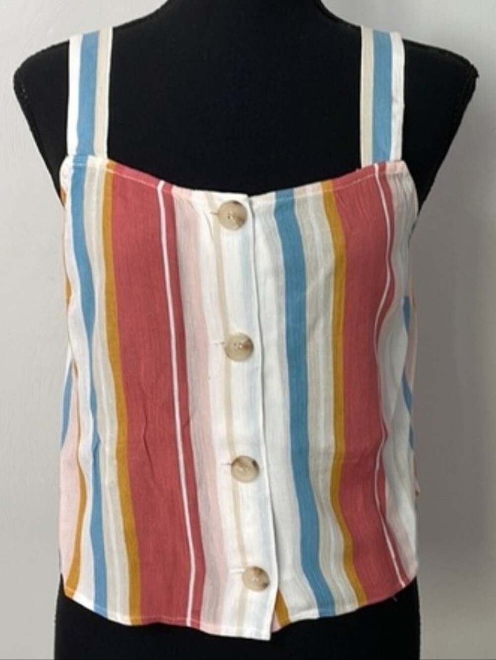 Sadie & Sage Multi-Color Striped Button-Front Cami